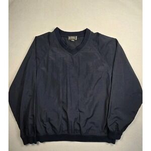 Slammer Munsingwear Men's V-Neck Pullover Golf Navy Windbreaker‎ LARGE